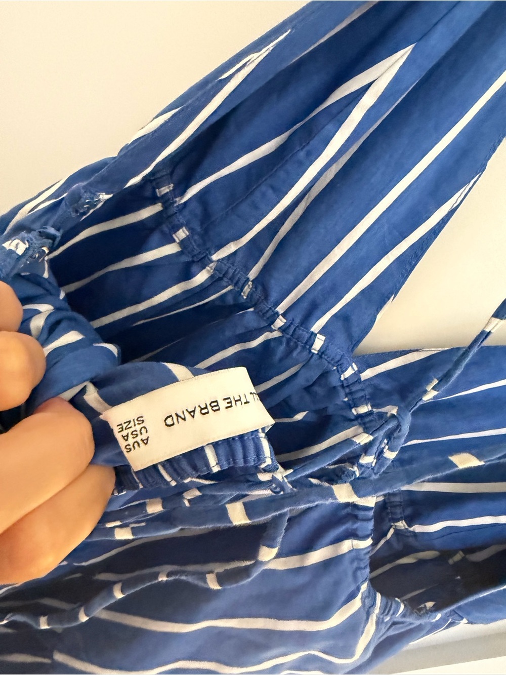 Faithfull the Brand Blue & White Striped Spaghetti Strap Mini Dress - Picture 3 of 4